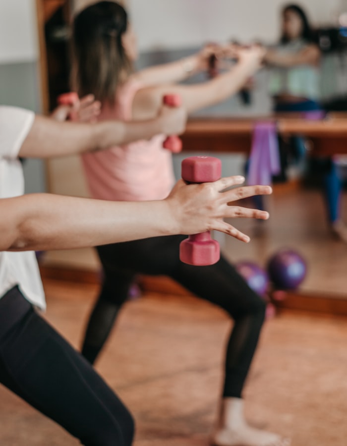 Barre class at the ballet barre